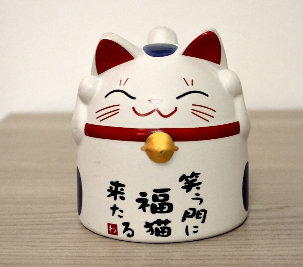 Tazza maneki neko azzurra