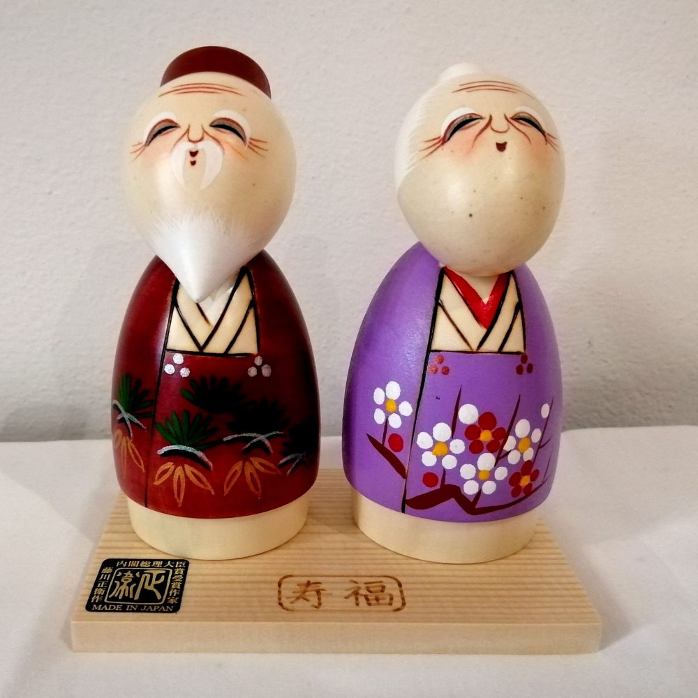 kokeshi coppia di anziani