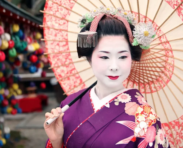 Prodotti giapponesi - Geisha con ombrello